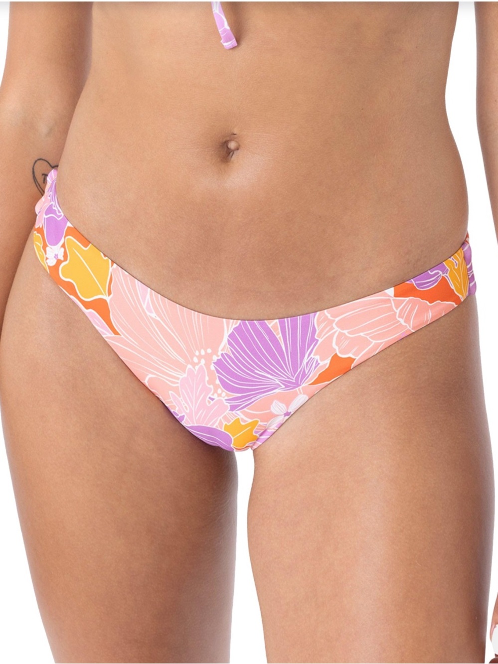NWT Roxy Bell Bottom Blooms Hipster Back Cheeky Bikini Bottom